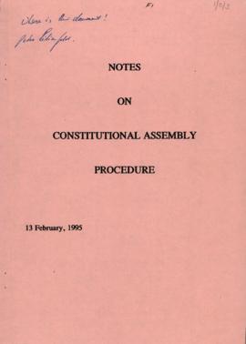Notes on Constitutional Assembly Procedure