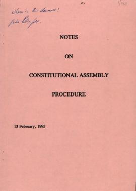 Notes on Constitutional Assembly Procedure