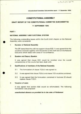 Draft report of discussions