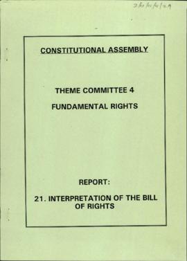 Report: 21. Interpretation of the Bill of Rights