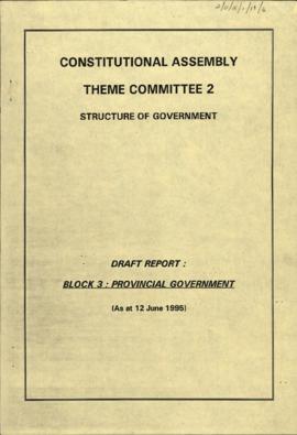 Draft Report: block 3: Provincial Government