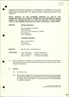 Minutes- Combined ad hoc and technical committee