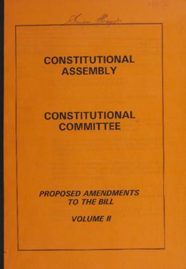 Proposed amendments to the Bill:
Volume II