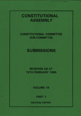 Received as at 15th February 1996. Volume 16. Part1. Political Parties