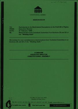 Participants in the Multilateral discussions on the Draft Bill of Rights. Memorandum from Technic...