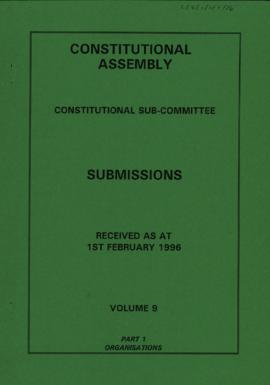 Received as at 1 February 1996. Volume 9. Part 1. Organisations