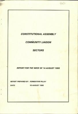 Community Liaison Sectors: Report for the week of 14 August 1995