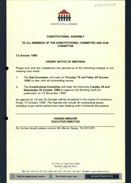 Notice of Meetings