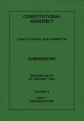 Received as at 30 January 1996. Volume 8. Part 1. Organisations