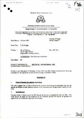 Advertising Standards Authority of SA – Political Advertising: IMC