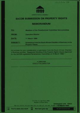 Constitutional Committee Sub-Committee: Submission from South African Chamber of Business on “Sug...