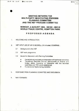 Documentation for a meeting of the planning committee with the NEF