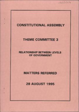 Memorandum: Matters Referred