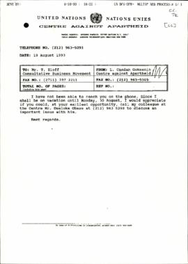 Centre Against Apartheid: United Nation