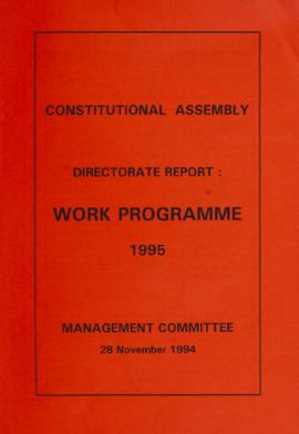 Directorate Report Work Programme 1995