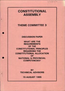 Discussion Paper: What are the requirements of Constitutional Principles regarding the Constituti...