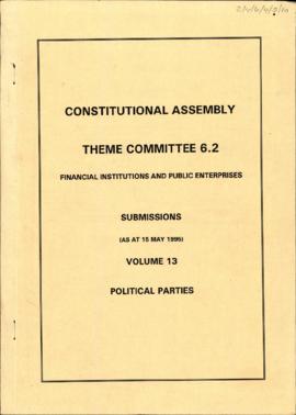 Submissions as at 15 May 1995: vol. 13; Organisations