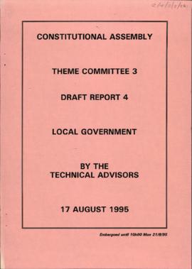 Local Government. Draft Report 4 by the Technical Advisors