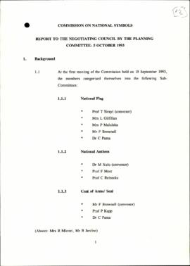 Report: Commission on National symbols