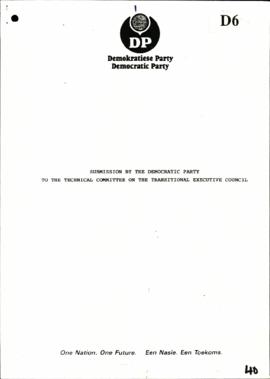 Democratic Party – Submission on the transitional Executive Council