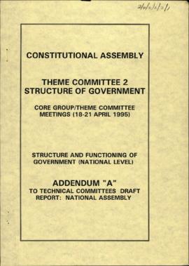 Structure and functioning of government (National Level) Addendum 'A' to technical committees dra...