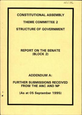 Report on senate (block 2) Addendum A: further submissions received from ANC and NP