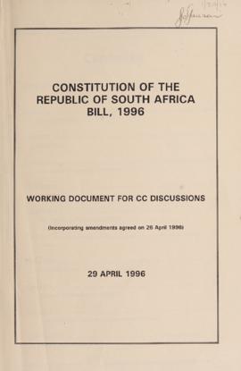 Constitution of the Republic of South Africa Bill, 1996