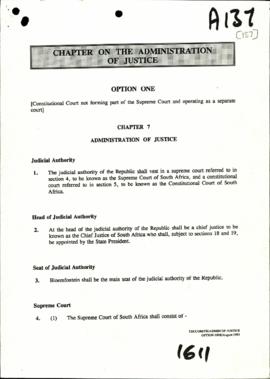 Chapter on the Administration of Justice by the Technical Committee