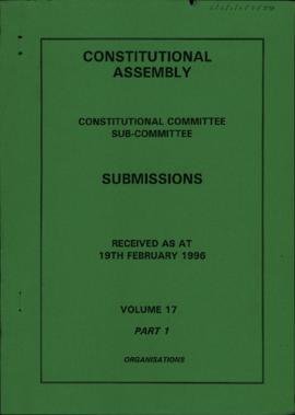 Received as at 19th February 1996. Volume 17. Part 1. Organisations