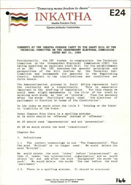 IFP – Comments by the IFP to the draft Bill by the Technical Committee on the IEC dated May 21, 1993