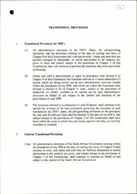 Notes on Transitional Provisions SPRs