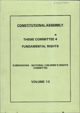 Submissions: National Children's Rights Committee: vol. 13