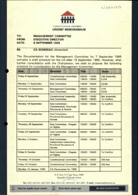 Constitutional Assembly Schedule