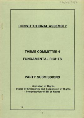 Party submissions on: Limitation of rights,  States of emergency and suspension of rights and Int...