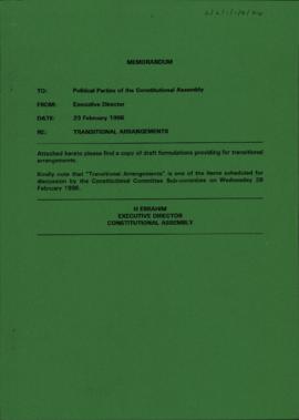 Political Parties of the Constitutional Assembly: Draft formulations providing for transitional a...
