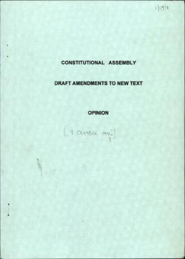 Draft amendments to new text: opinion