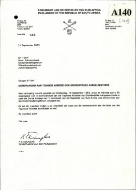 Parliament of the Republic of South Africa: Memorandum ann Tegniese Komitee oor Grondwetlike Aang...