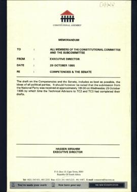 Memorandum re Competencies and the Senate