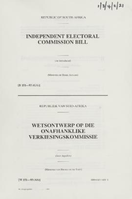 Independent Electoral Commission bill – [B151-93(GA)]