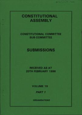 Received as at 20th February 1996. Volume 19. Part 1. Organisations