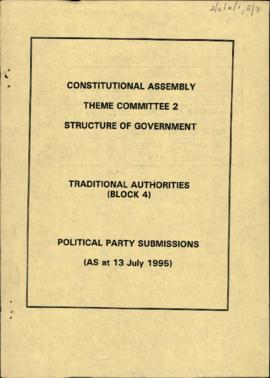 Political party submission: Traditional authorities (block 4)