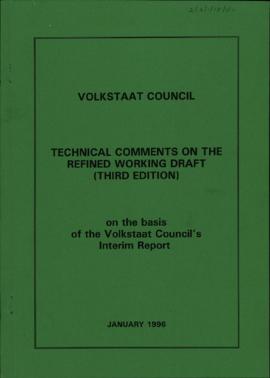 Technical Comments on the refined working draft (Third Edition) on the basis of the Volkstaat Cou...