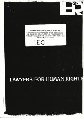 Lawyers for Human Rights – Representation to the Goldstone Commission on Violence and intimidatio...
