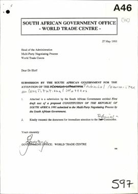 SA Government – First Draft Text of a Proposed Constitution of the Republic of South Africa 1993