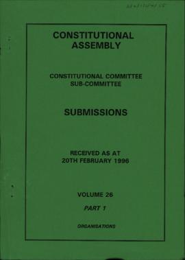 Received as at 20th February 1996. Volume 26. Part 1. Organisations