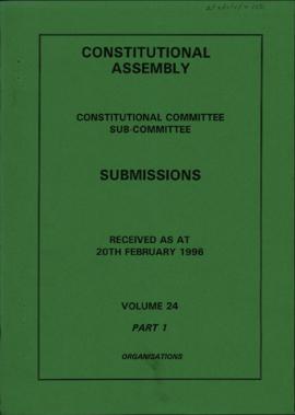 Received as at 20th February 1996. Volume 24. Part 1. Organisations