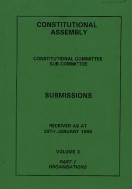 Received as 29th January 1996. Volume 3. Part 1. Organisations