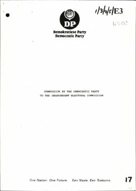 Democratic Party – Submission re Independent Electoral Commission