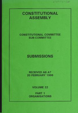 Received as at 20 February 1996. Volume 22. Part 1. Organisations