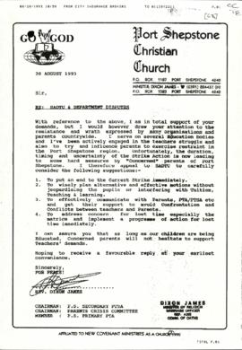 SADTU and Department disputes: Port Shepstone Christian Church